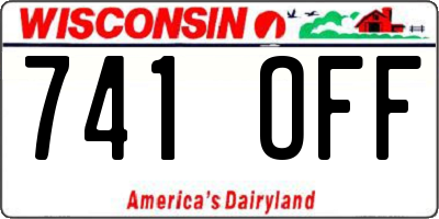 WI license plate 741OFF