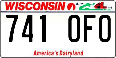 WI license plate 741OFO