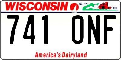 WI license plate 741ONF