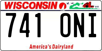 WI license plate 741ONI