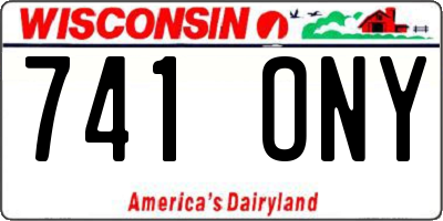 WI license plate 741ONY