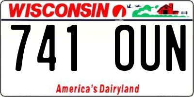 WI license plate 741OUN