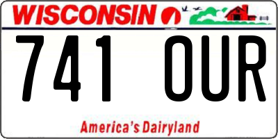 WI license plate 741OUR