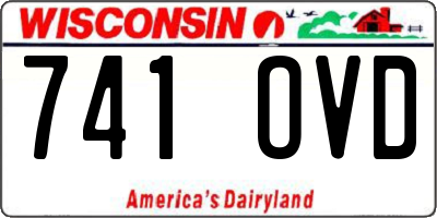 WI license plate 741OVD