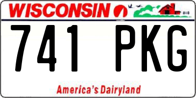 WI license plate 741PKG