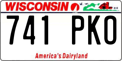 WI license plate 741PKO