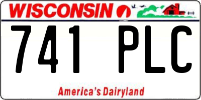 WI license plate 741PLC