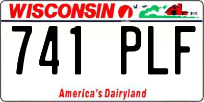 WI license plate 741PLF