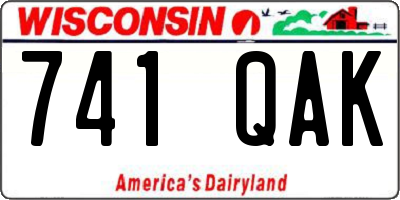 WI license plate 741QAK