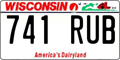 WI license plate 741RUB