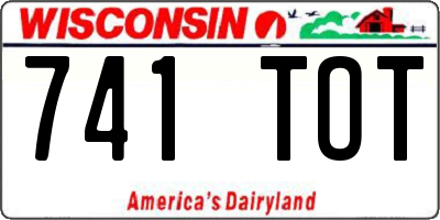 WI license plate 741TOT