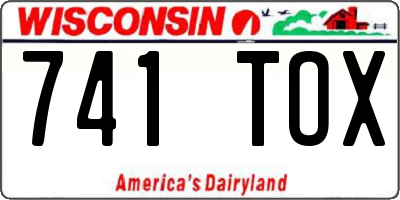WI license plate 741TOX