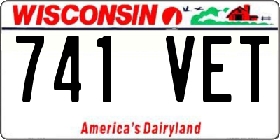 WI license plate 741VET