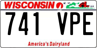 WI license plate 741VPE