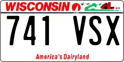 WI license plate 741VSX