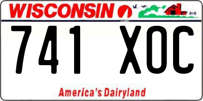 WI license plate 741XOC