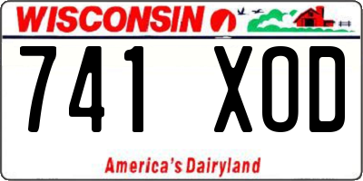WI license plate 741XOD