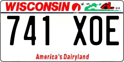 WI license plate 741XOE