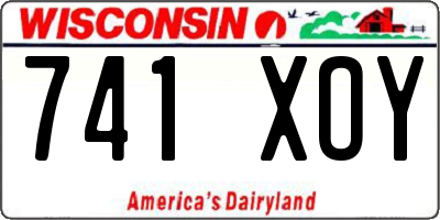 WI license plate 741XOY