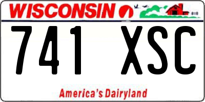 WI license plate 741XSC