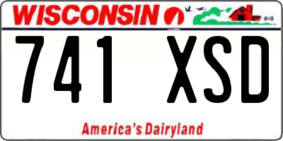 WI license plate 741XSD