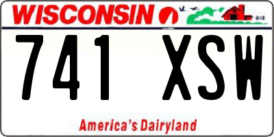 WI license plate 741XSW
