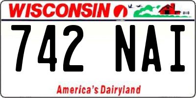 WI license plate 742NAI