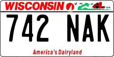 WI license plate 742NAK