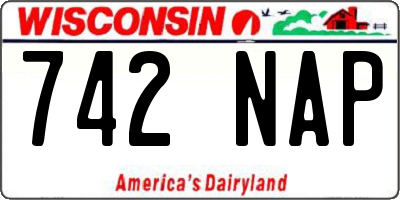 WI license plate 742NAP