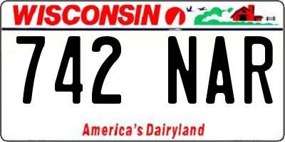 WI license plate 742NAR