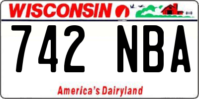 WI license plate 742NBA