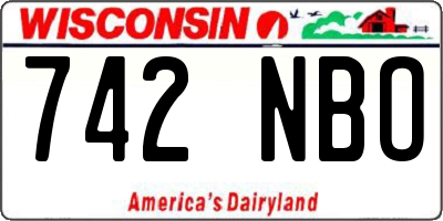 WI license plate 742NBO