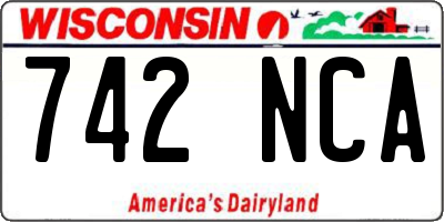 WI license plate 742NCA
