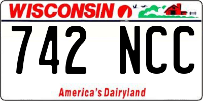 WI license plate 742NCC