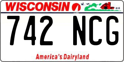 WI license plate 742NCG