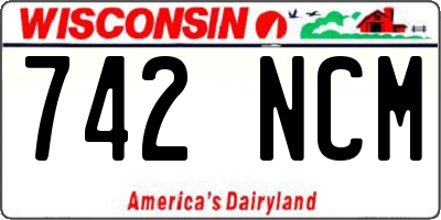 WI license plate 742NCM