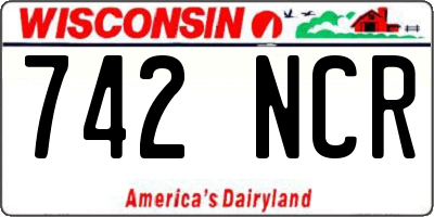 WI license plate 742NCR