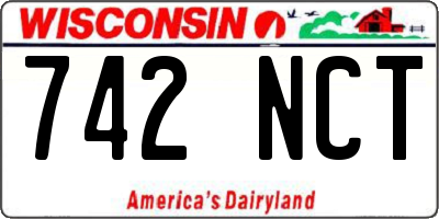 WI license plate 742NCT