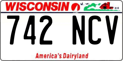 WI license plate 742NCV