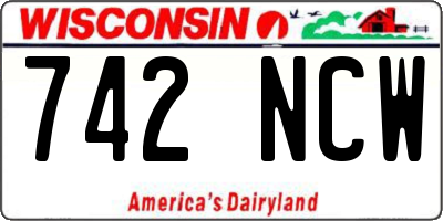 WI license plate 742NCW