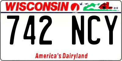 WI license plate 742NCY