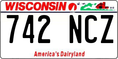 WI license plate 742NCZ