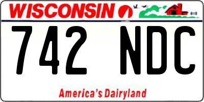 WI license plate 742NDC