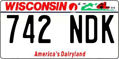 WI license plate 742NDK