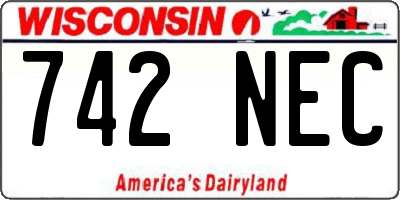 WI license plate 742NEC