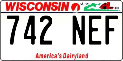 WI license plate 742NEF