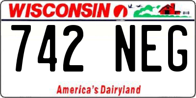 WI license plate 742NEG