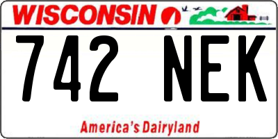 WI license plate 742NEK