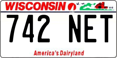 WI license plate 742NET