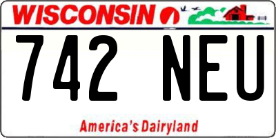 WI license plate 742NEU